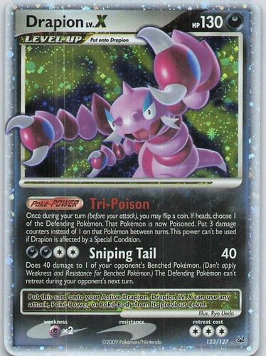 Drapion LV.X Holo Ultra Rare Platinum 123/127 LP