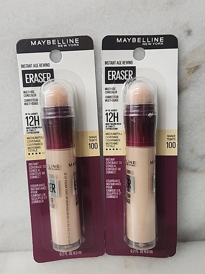 Lot Of 2 Maybelline Instant Age Rewind Instant Eraser Multi Use Concealer #100 - Image 2 of 3