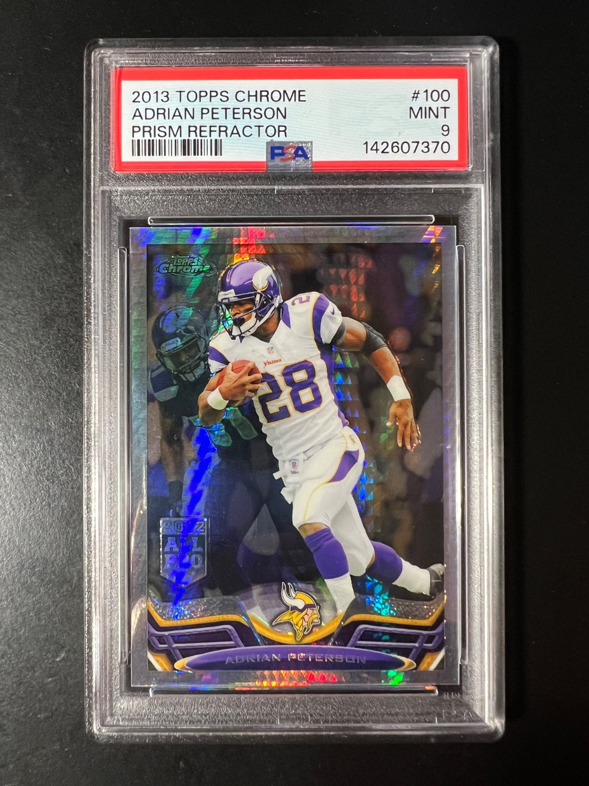 2013 Topps Chrome Prism Refractors 260 #100 Adrian Peterson #'d 45/260 PSA 9