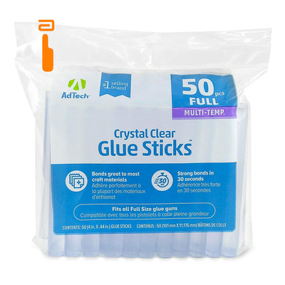 AdTech Crystal Clear Hot Glue Gun Sticks 50 Count(Pack of 1), 