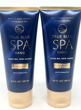 2 Bath Body Works LOOK MA NEW HANDS Super Rich Hand Cream TRUE BLUE SPA 3.4 oz