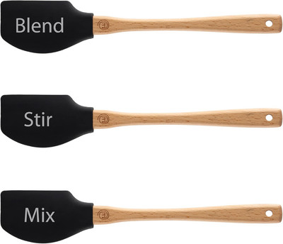 MasterChef Teigschaber Küchenhelfer Silikon Holzgriffe