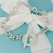8.75" Large Tiffany & Co New York Toggle Bracelet Plus Size Full-Figured Mens