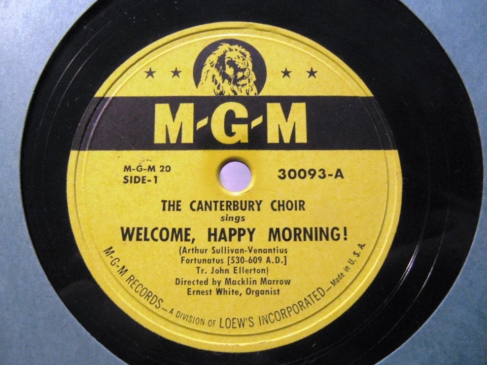 Macklin Marrow CANTERBURY CHOIR Easter Hymn Welcome Happy Morning MGM Album 20 - Image 3 of 4