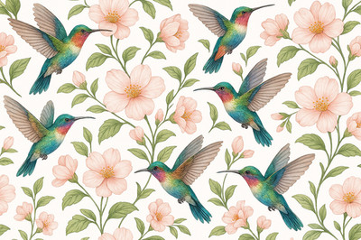 Pure Cotton Humming Bird Pattern Digital Printed Cut By 1 Yard