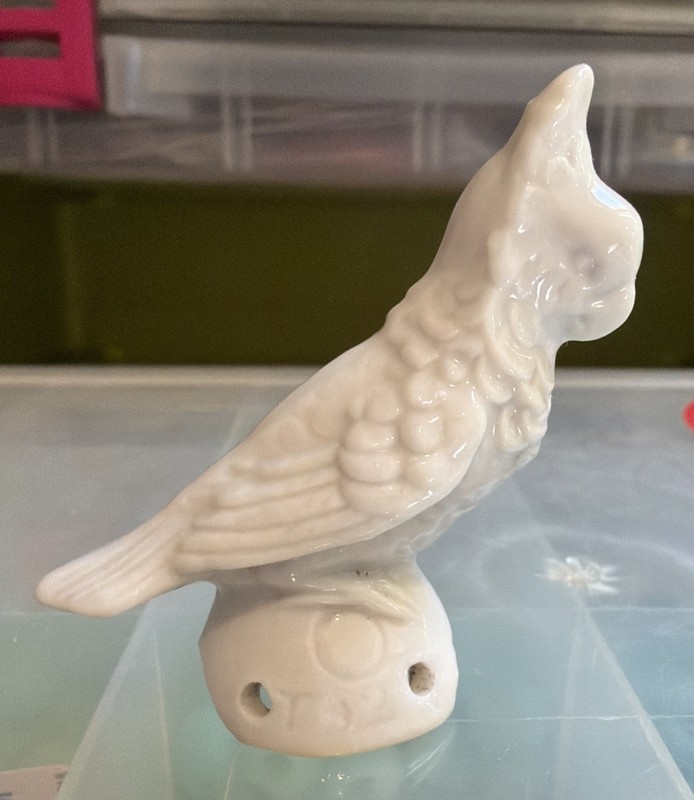 Vintage Cockatoo Drip Catcher For Tea Pot Antique Miniature