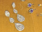 Vtg Deco Inspired Jewelry Lot silver,rhinestones,Czech Iris glass — photo 4