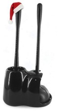 2-in-1 Toilet Brush and Plunger Set with Holder   Compact Bathroom Black