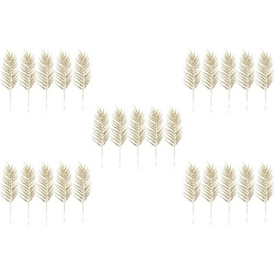 25 Stück künstliche Weihnachtsblätter, glitzernde Laubzweige, florale Zweige,