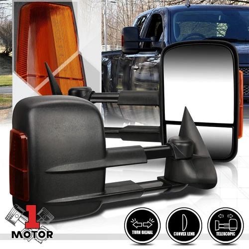 [Pair]Manual Extendable LED Signal Towing Side Mirror for 99-07 Silverado/Sierra