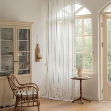 Boho Curtains 84 inches Long for Bedroom 52"W x 84"L Pack of 1 Navy Blue