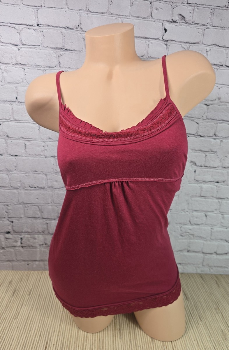 トップス vintage Hollister y2k babydoll camisole Hollister Tank Top M Burgandy Camisole Babydoll Y2K Vintage Logo