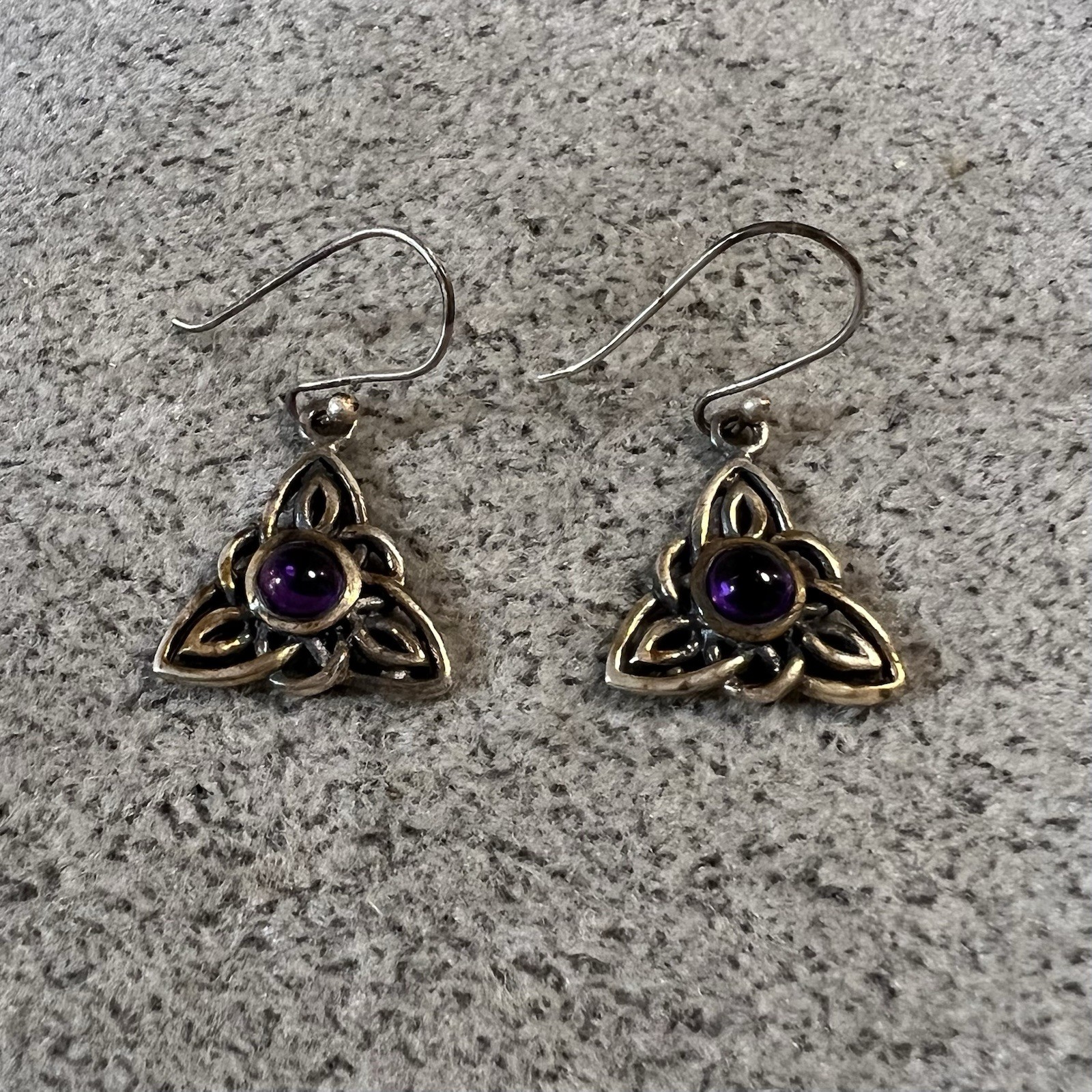 Vintage Artisan Celtic Trinity Knot Amethyst Ster… - image 9