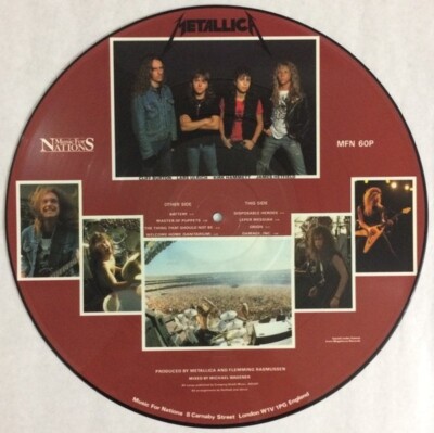 Metallica / Master Of Puppets 1986 UK Picture Disc LP Music For