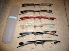 Men's Reading Glasses 1.25 ~ 4.00 Smaller Fit Rimless Women's Readers case R238C