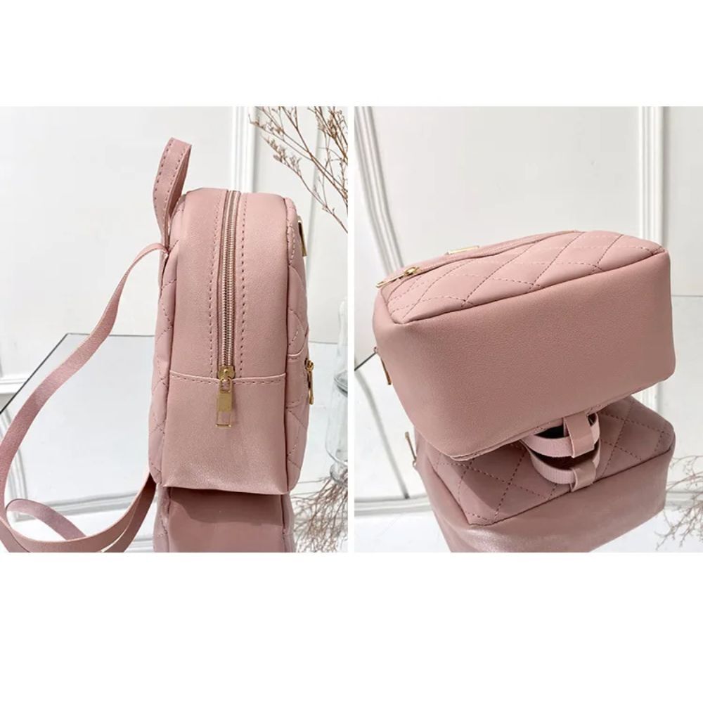 PU Leather Zipper Mini Small Backpack Women Shoulder Bag Travel ...