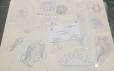 Vintage 1970s 1980s Tattoo Acetate Sun Moon Stars From RED'S TATTOO STUDIO