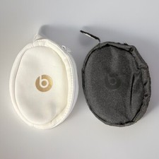 Beats Original Carrying Travel case Black  White W logo Zipper Closure Lot Of 2