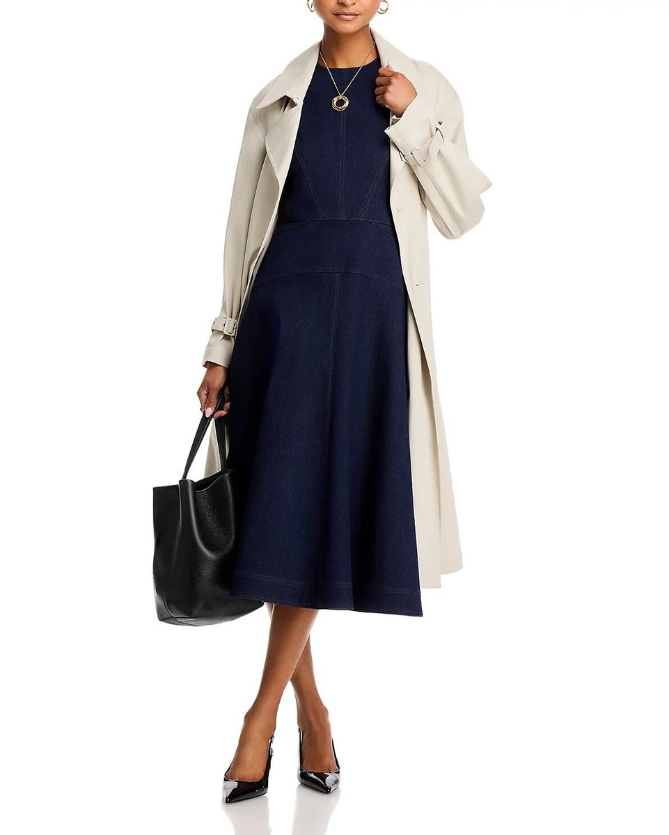 New AUTH Veronica Beard Karrigan Denim Midi Dress $548