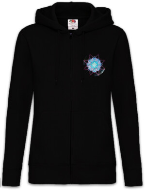 Kaleidoscope II Damen Zipper Hoodie Crystal Optical Reflection Reflector Mirror