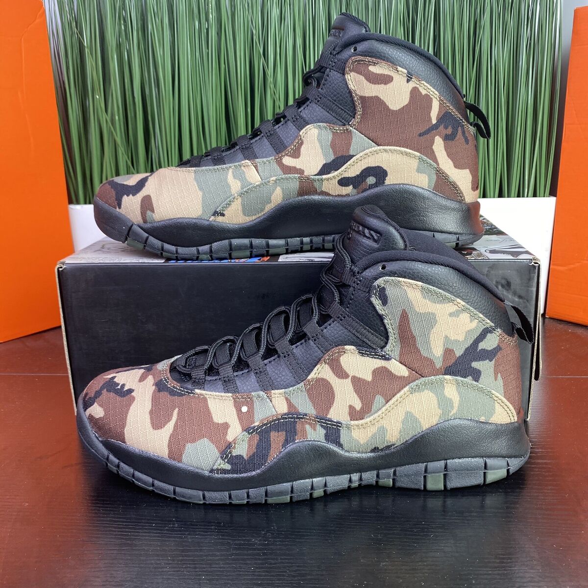 RARE Nike Air Jordan 10 X Retro Woodland Camo Black 310805 RARE Nike Air Jordan 10 X Retro Woodland Camo Black 310805