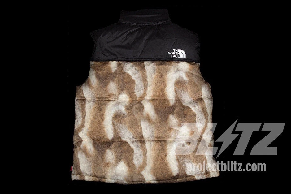 CHALECO NUPTSE ESTAMPADO PIEL TNF FW13 SUPREME THE NORTH FACE MARRÓN TALLA S PEQUEÑO 2013 Foto 2 de 4