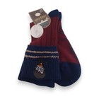 Harry Potter Themed Cozy Crew Socks Maroon & Navy with Embroidered Design