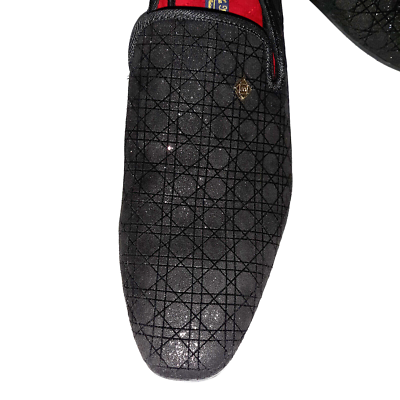 La Milano Shoes Mens Sz 13 Dress Black Formal Velour Glitter  display picture 3