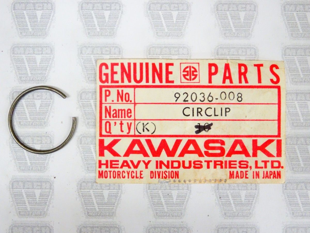 Kawasaki NOS NEW 92036-008 Piston Pin Circlip W1 W2 ER EX KX KZ