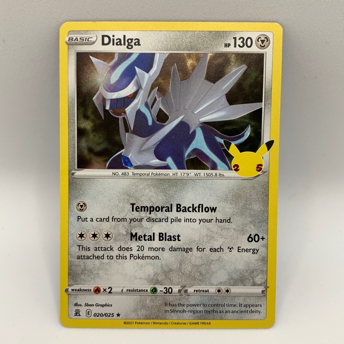 Pokemon TCG - Dialga 20/25 Holo Rare - Celebrations 25th