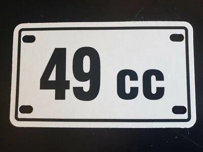 NO BRAND Scooter Tag 49cc Made in USA 7x4 50cc Ployboard License Plate 49 cc Moped 50 cc