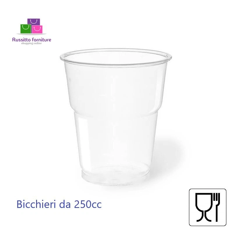 1000 bicchieri 166cc trasparenti in plastica | Bicchiere per acqua | I