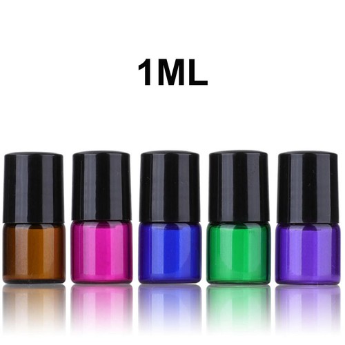 100x - 600x 1/2/3ml Glass Roll On Bottles Roller Ball For Essential Perfume Oils - Picture 2 of 11
