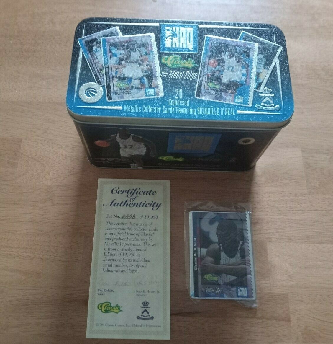 1994 Classic Shaquille O'Neal Metal Edge Complete 20 card set+