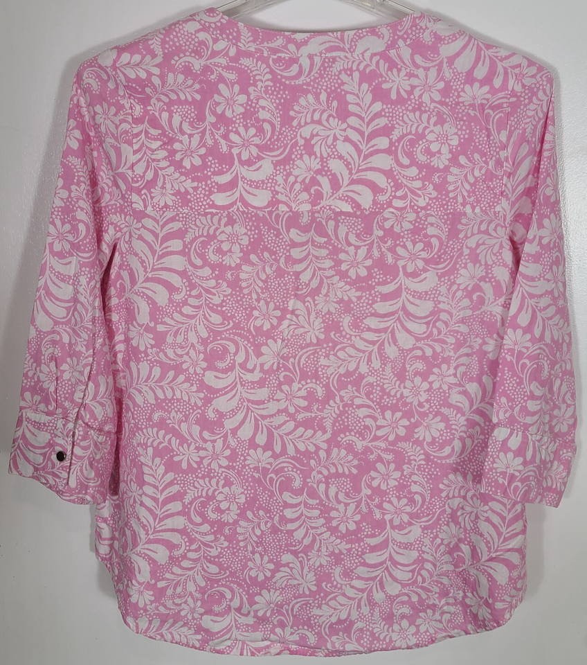 CORAL BAY Women's Plus Short Sleeve Top 100% Cotton Yellow/Navy Trim