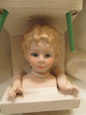 Vintage Fibre Craft Porcelain Angel Head Hands 3139-01 Blonde Hair Blue Eyes