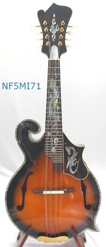 Alulu F5 style Mandolin Solid Mango wood & Spruce top, dragon inlaid, NF5MI69-71 - Picture 15 of 20