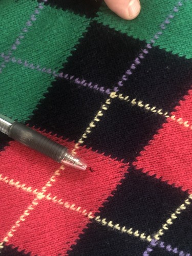 Johnstons Of Elgin Lambswool Size 46 Scotland Navy Argyle Golf Sweater - Picture 7 of 9