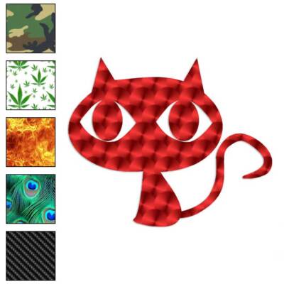 Cat Creepy Cute Art, Vinyl Decal Sticker, 40 Patterns & 3 Sizes, #2354