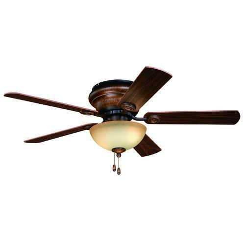42" Small Room Aged Walnut Indoor Glass Bowl LED Ceiling Fan Reversible Blade - Picture 1 of 7