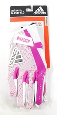 adidas adizero 5-Star 6.0 Wht/Pnk Football Receiver GripTack Adult LG Gloves