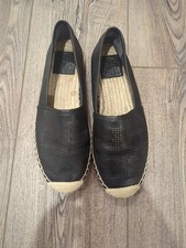 Tory Burch Black Leather Espadrilles Size 7