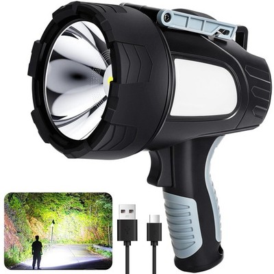 Rechargeable Spotlight Flashlight, 99,000 Lumen Super Bright Led Spotlight wi...