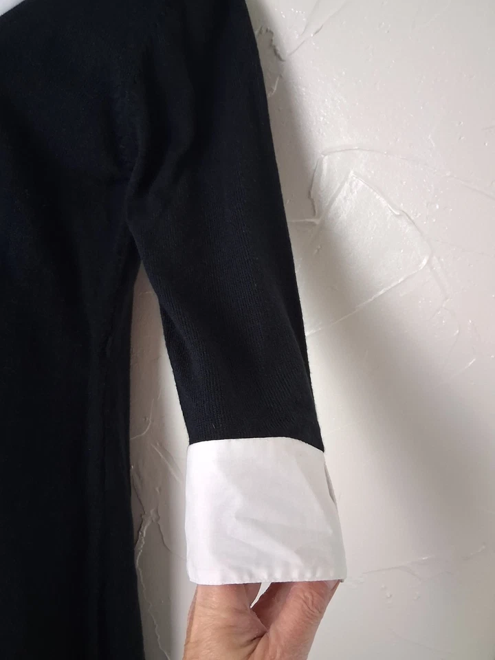 Vintage Black Midi Sweater Dress XL Gothic Wednesday Addams Dark Academia - Image 4 of 4