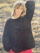 Knitting Pattern Ladies Oversized Jumper Sloppy Joe Style Rib