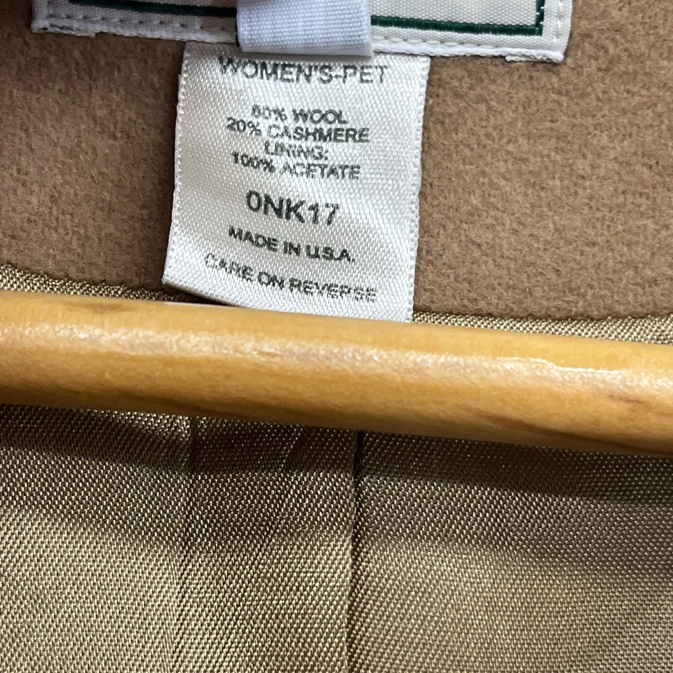 Chaqueta Blazer De Colección LL Bean Para Mujer 14P Lana Mezcla Cachemira Camel Beige Forrada B159 Foto 4 de 4