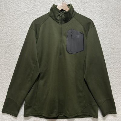 The North Face Men s Power Grid Fleece Green Quarter Zip Pullover Sweater Sz XL