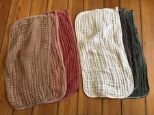6 Muslin 100 Cotton Baby Burp Rags 18"L x 10"W