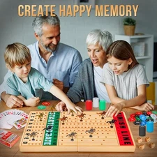 Horse Race Board Game 21in with Cards and Dice 11 Luxury Metal Foals Chessboard