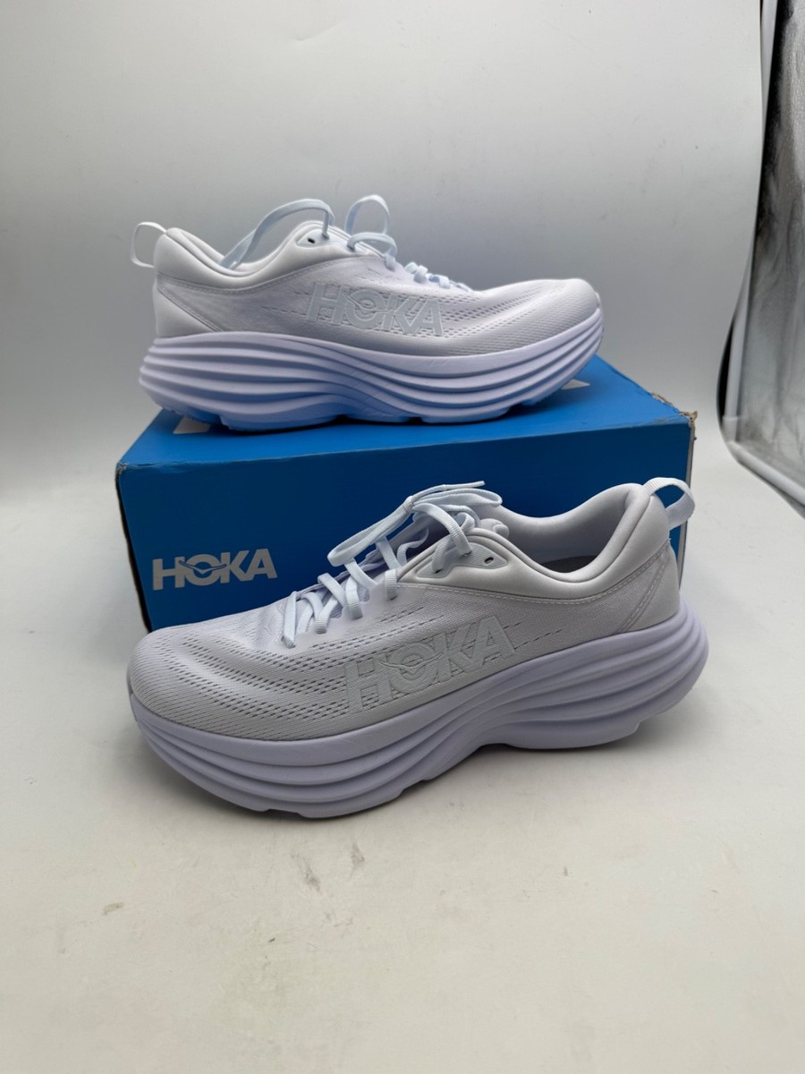 Hoka Bondi 8 Running Shoes Triple White 1123202 WWH Mens  display picture 1